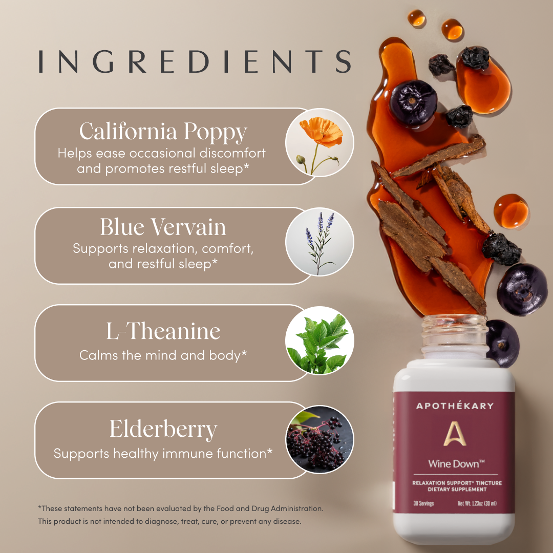 Apothékary Wine Down™ Evening Calm Liquid Herbal Drops