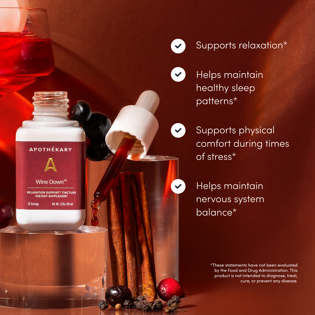 Apothékary Wine Down™ Evening Calm Liquid Herbal Drops