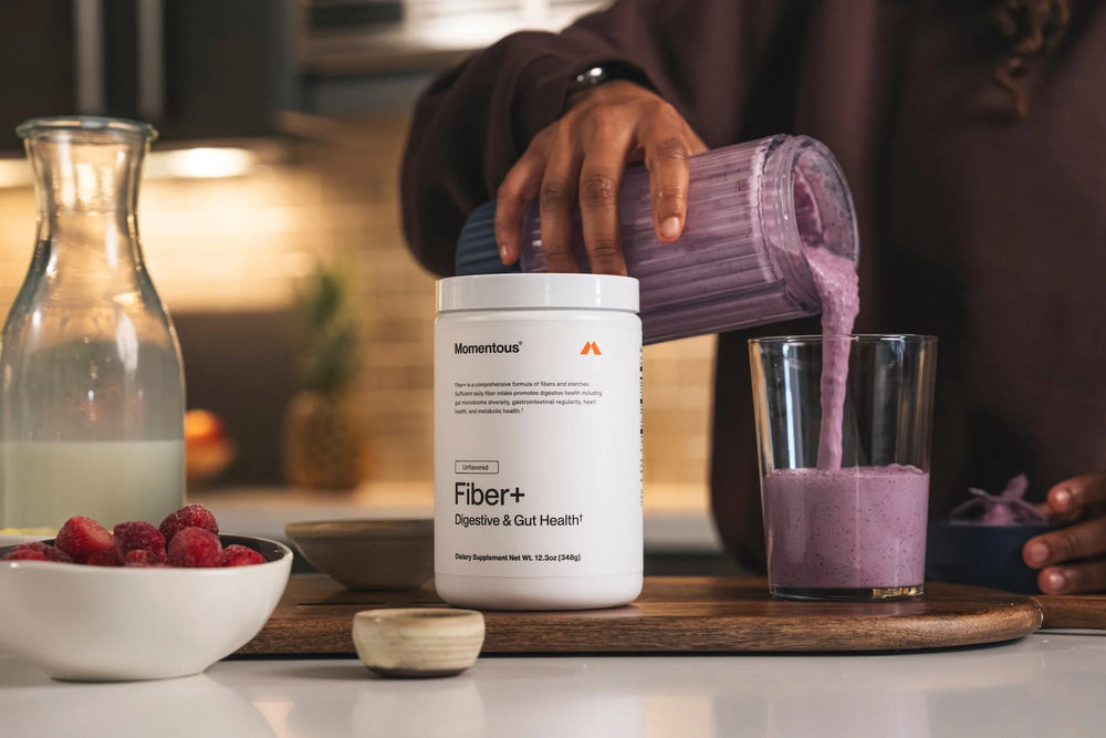 Momentous Fiber+ Prebiotic Fiber Powder (30 Serving Jar) - NSF Certified For Sport (Cinnamon)