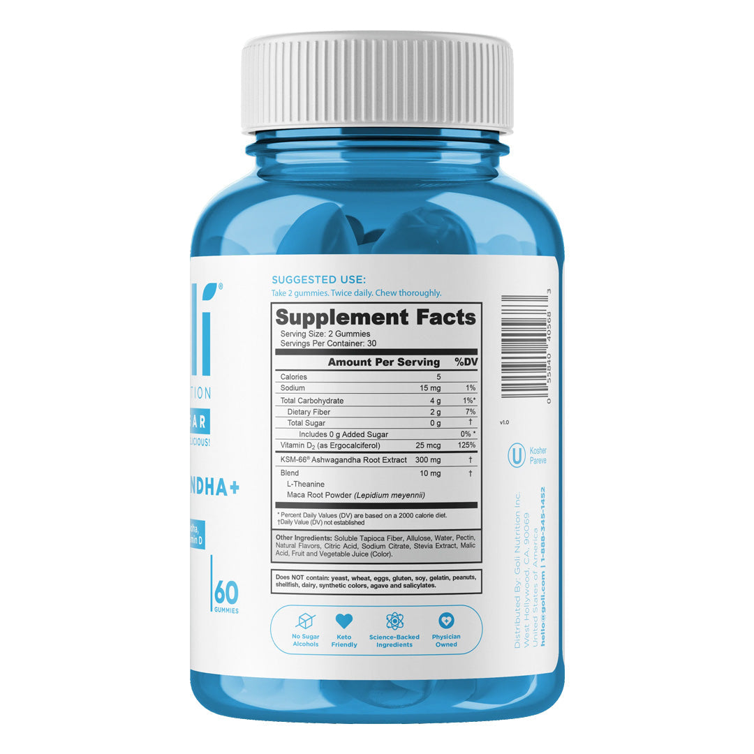Goli® Nutrition Zero Sugar Ashwagandha Gummies (60 Gummies)