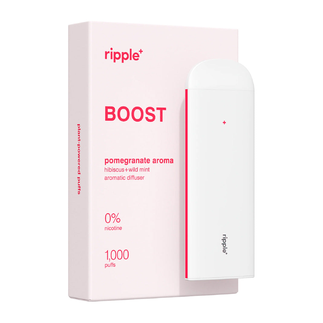 Ripple Boost disposable vape Pomegranate flavor device and packaging