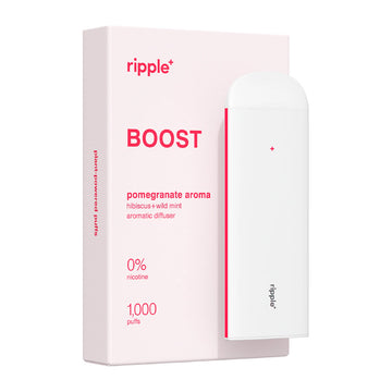 Ripple Boost disposable vape Pomegranate flavor device and packaging