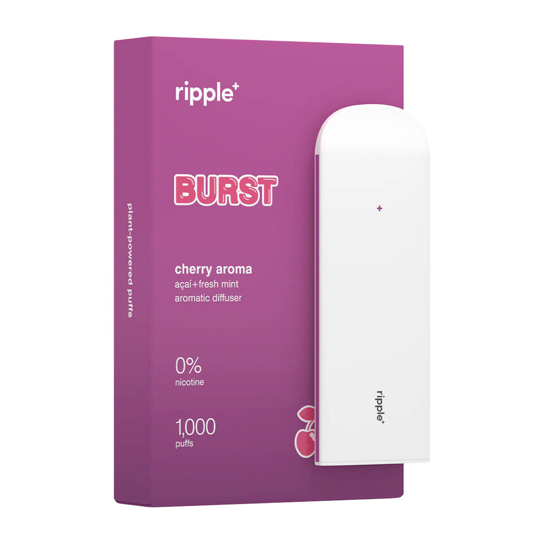 Ripple Burst cherry aroma rechargeable vape device with packaging