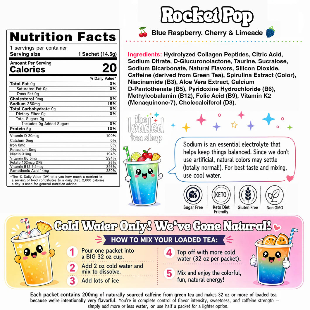 Rocket Pop nutrition facts and ingredients — The Loaded Tea Shop
