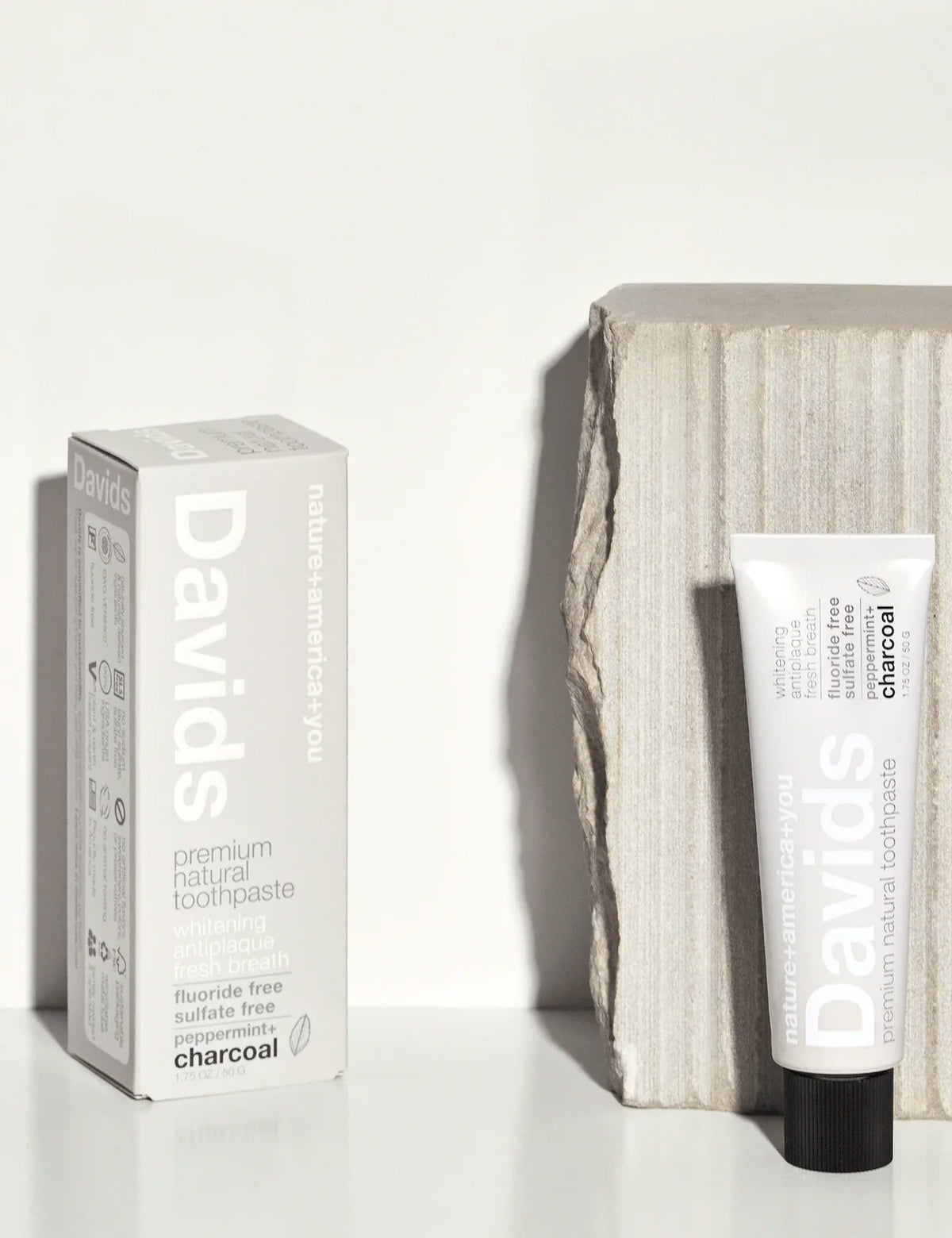 Davids Travel Size Premium Toothpaste (Charcoal+Peppermint)(1.75 oz)