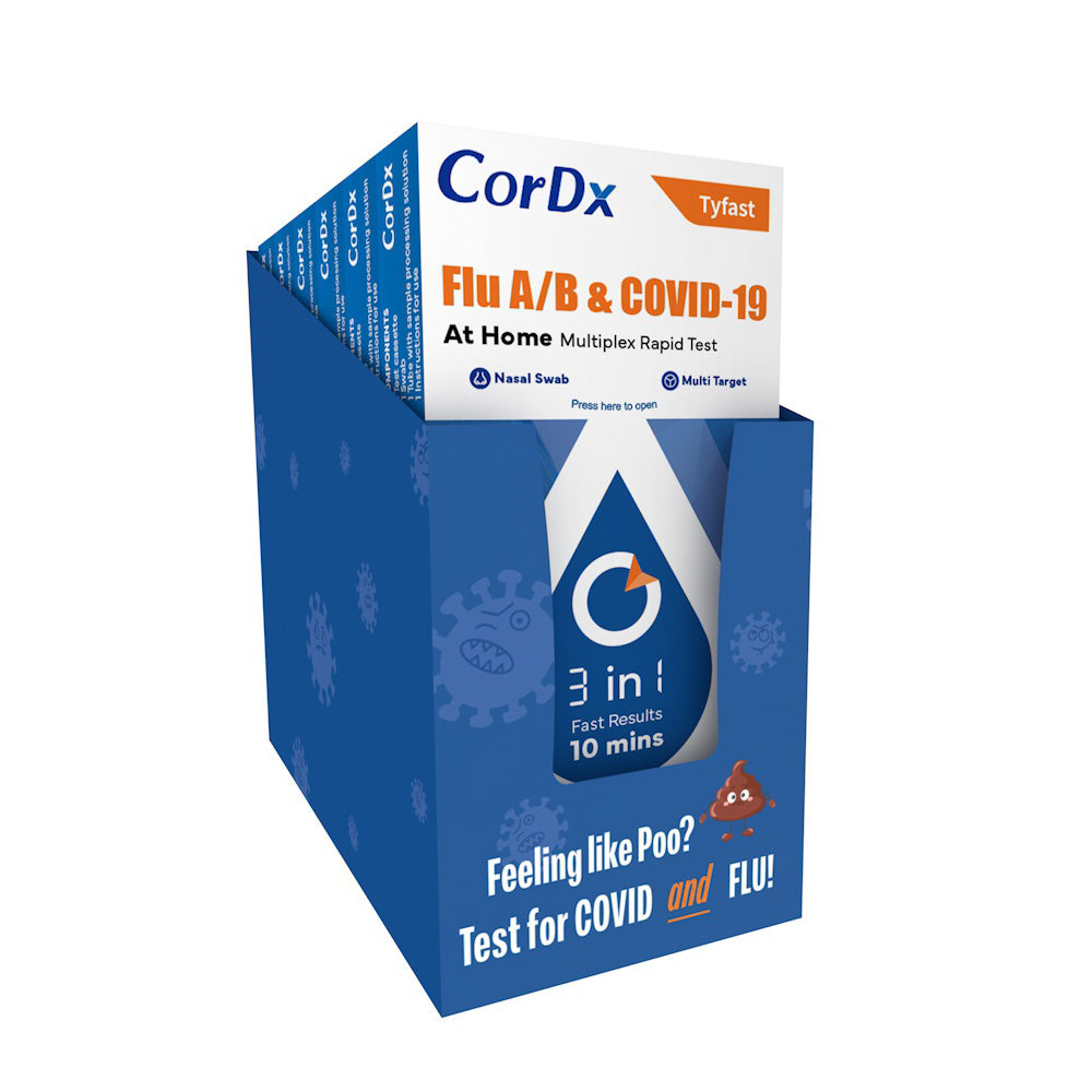 CorDx TyFast Flu A/B & COVID-19 At Home Multiplex Rapid Test