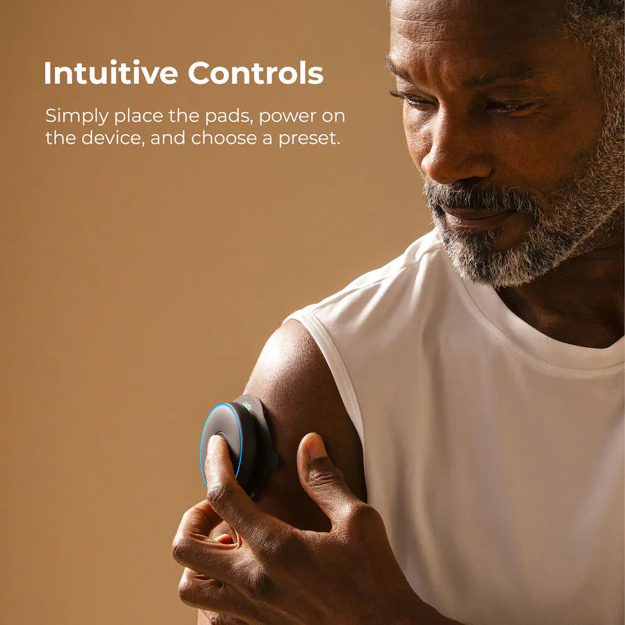 Chirp Halo shoulder pad for targeted muscle stimulation and relief