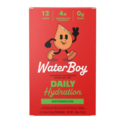 Waterboy Daily Hydration Electrolyte Drink Mix - 12 Sticks (Watermelon)