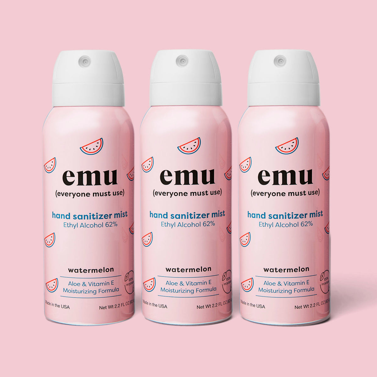 EMU moisturizing hand sanitizer spray bottle (3 Pack)