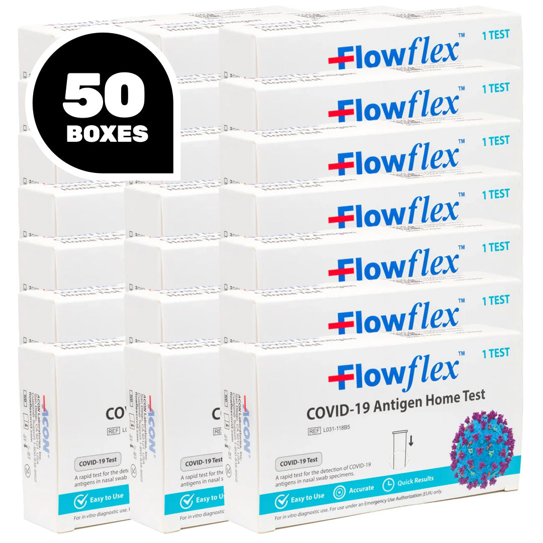 Flowflex COVID-19 rapid antigen test kits bulk pack of 50 boxes