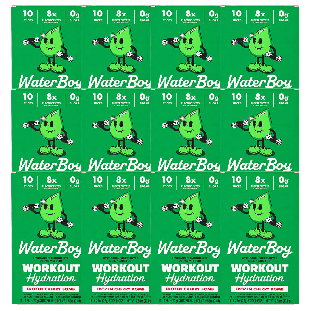 Waterboy Workout Hydration Electrolyte Drink Mix - 10 Sticks (Frozen Cherry Bomb)