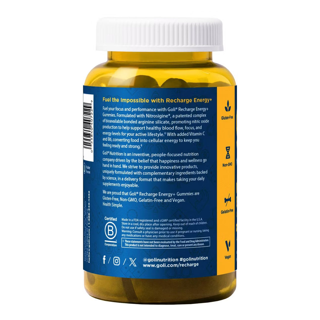Goli® Nutrition Recharge Energy+ Gummies, 60 Gummies