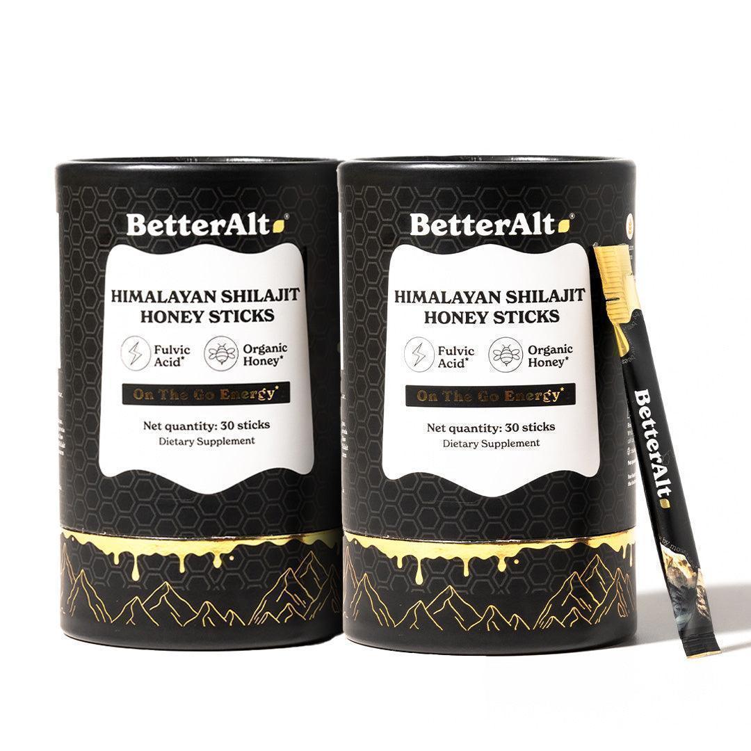 BetterAlt GOLD+ Pure Himalayan Shilajit Honey Sticks (Classic)