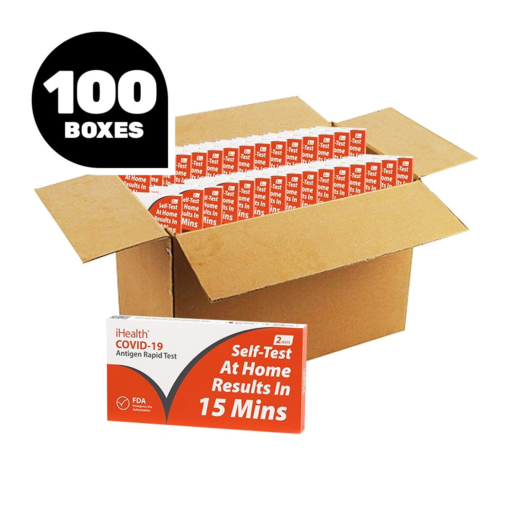 iHealth COVID-19 rapid self-test bulk package with 100 boxes