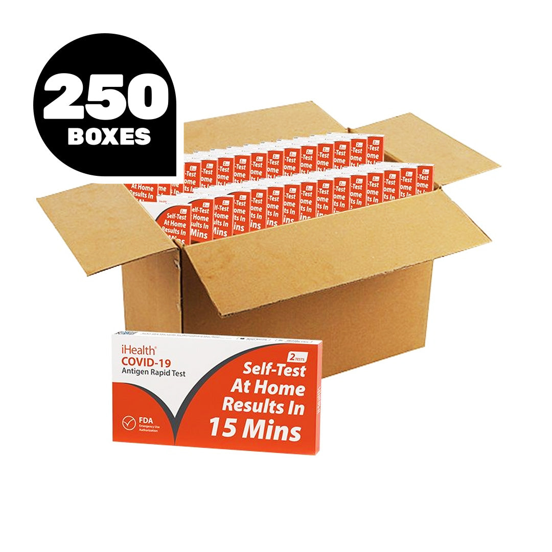 iHealth COVID-19 rapid self-test bulk package with 250 boxes