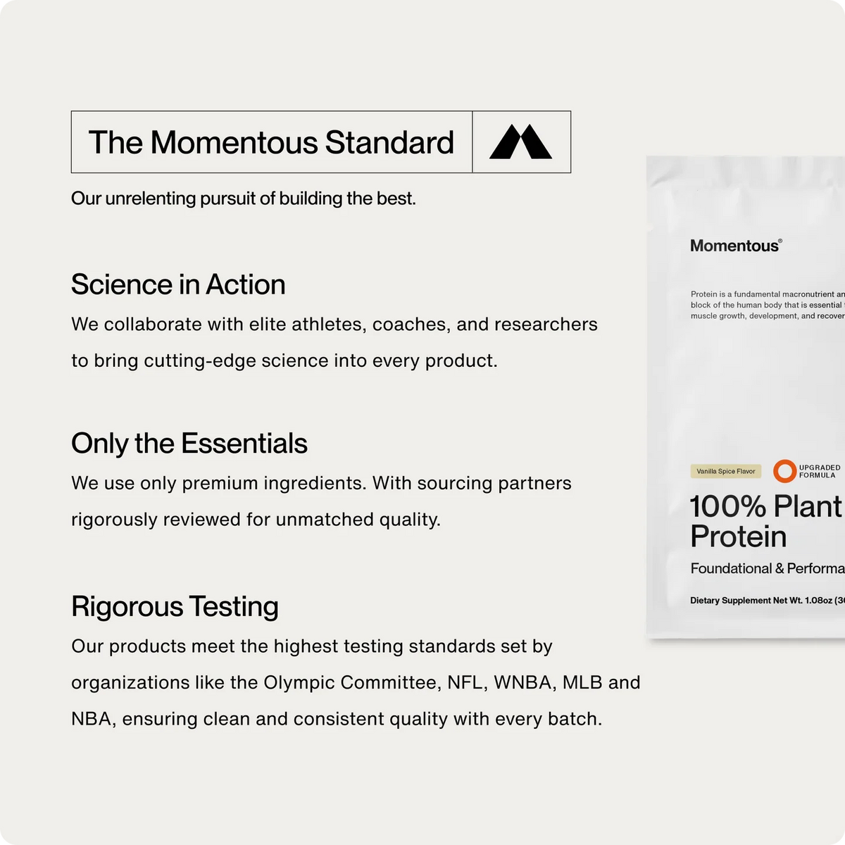 Momentous 100% Plant Protein clean nutrition