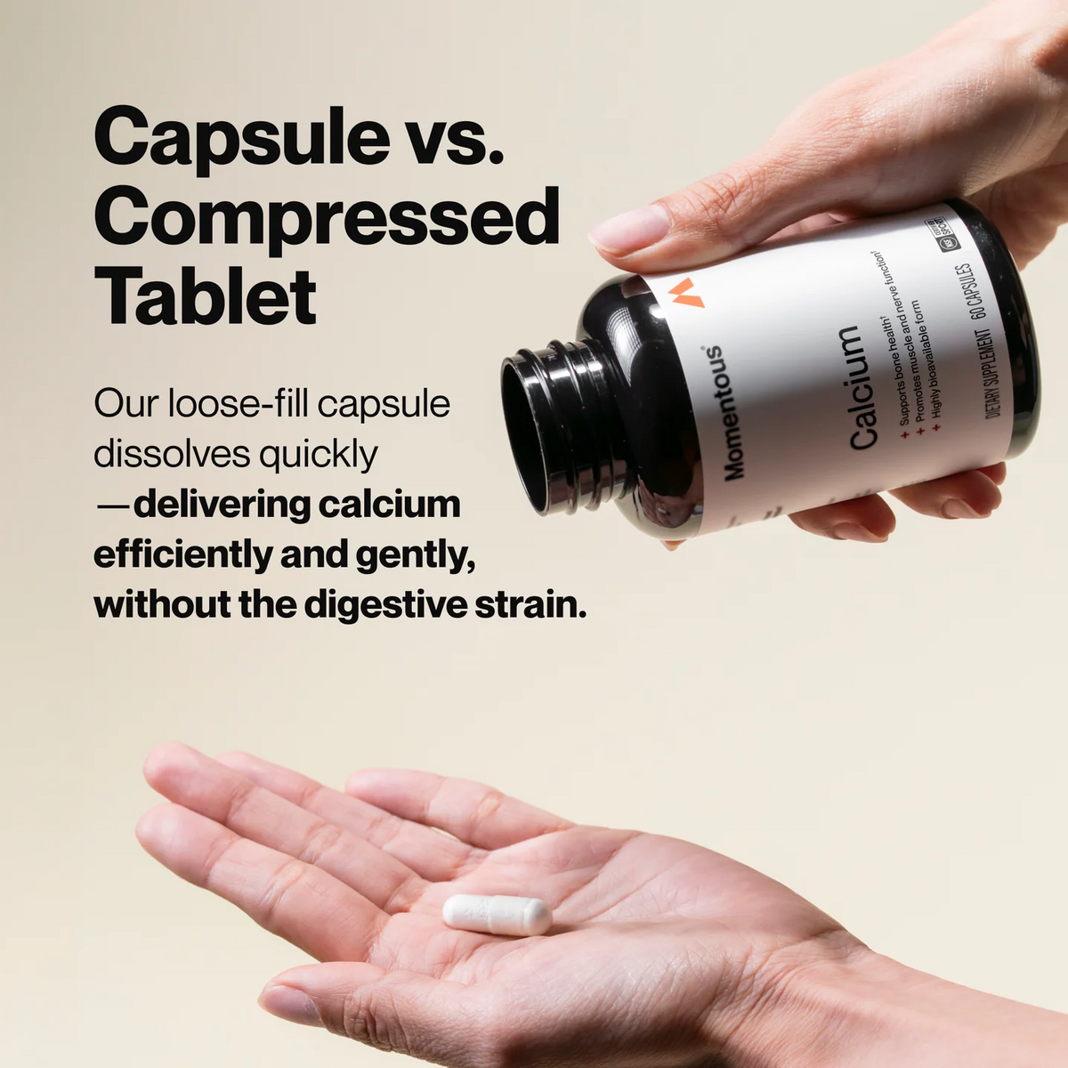 Momentous Calcium 250mg with DimaCal, Bone & Muscle Support | 60 Capsules