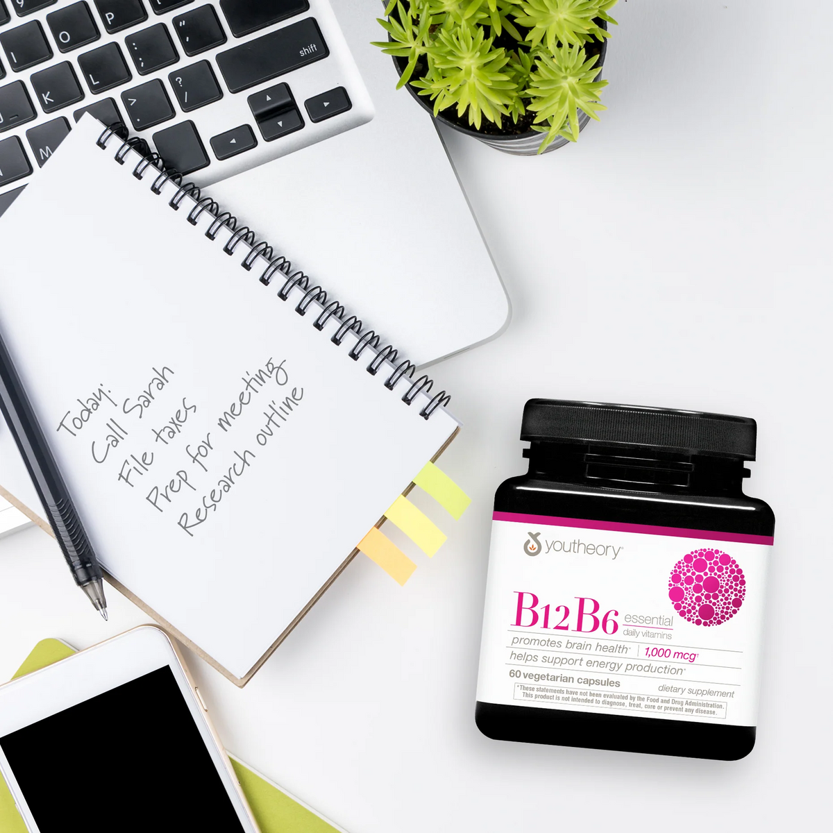 Youtheory® B12B6 Capsules Brain Health & Energy Support