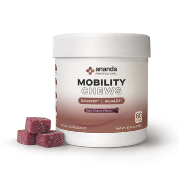 Ananda Professional Mobility Chews black cherry flavored joint and mobility support supplement