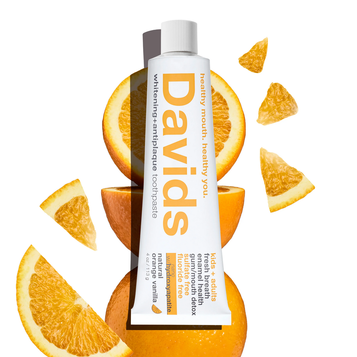 Davids Hydroxi™ Kids + Adults Nano Hydroxyapatite Premium Toothpaste (Orange Vanilla)