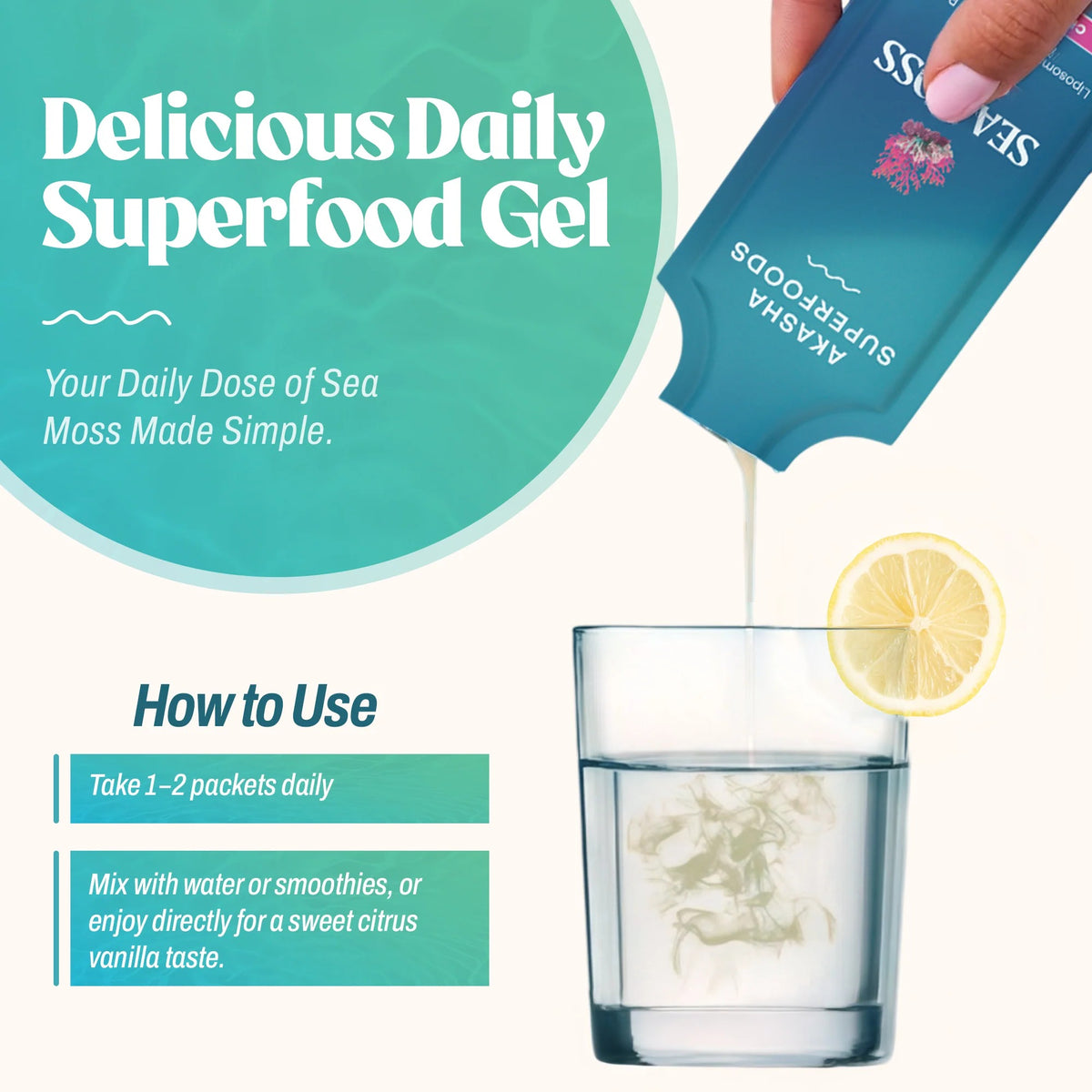 How to use Akasha Superfoods Liposomal Sea Moss Gel 