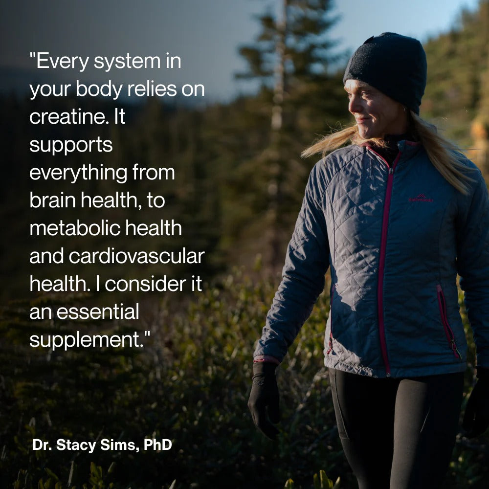 Customer testimonial describing recovery and endurance benefits of Momentous Creatine supplementation