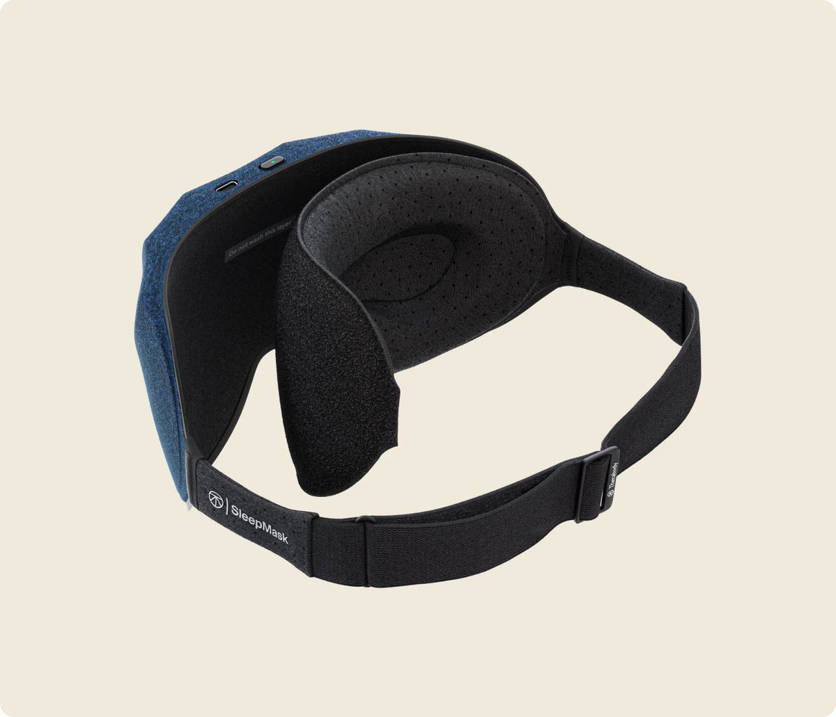 Side view of Therabody SleepMask with adjustable comfort strap