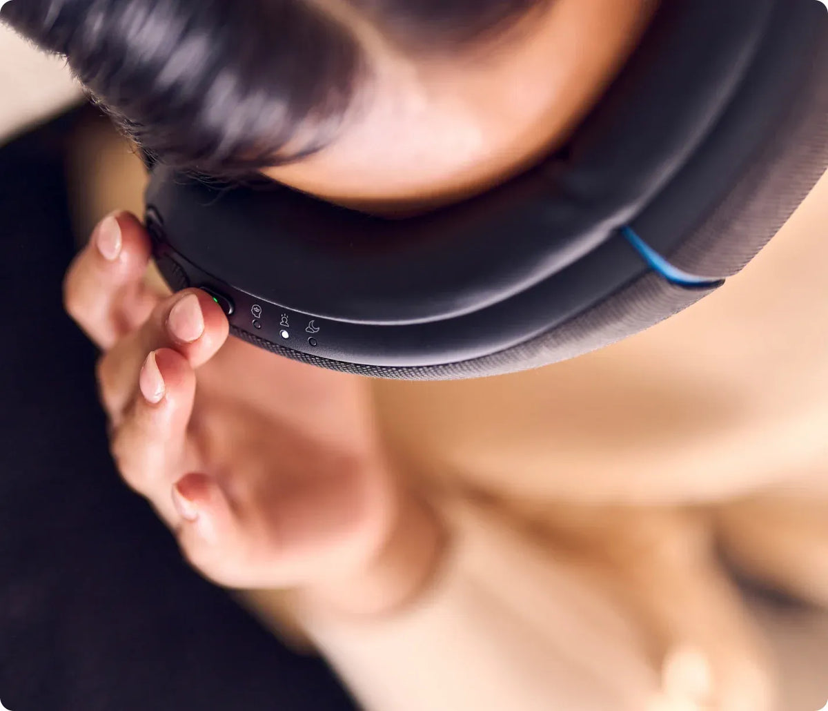 Therabody SmartGoggles 2nd Gen worn around the eyes for relaxation