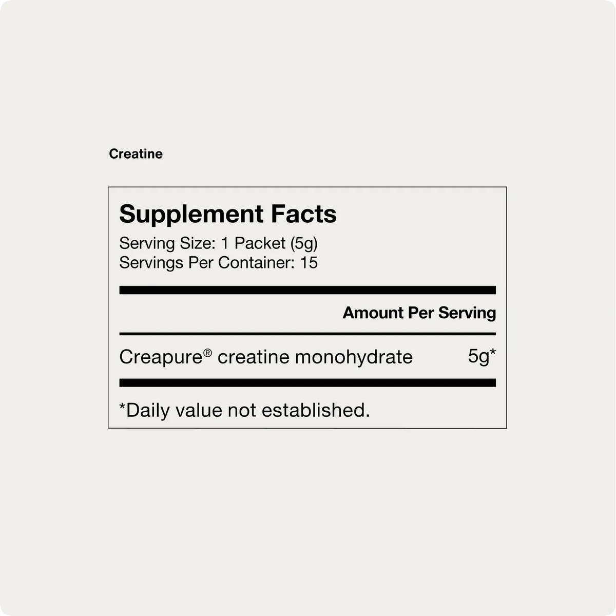Momentous Creatine Monohydrate supplement facts and nutrition information