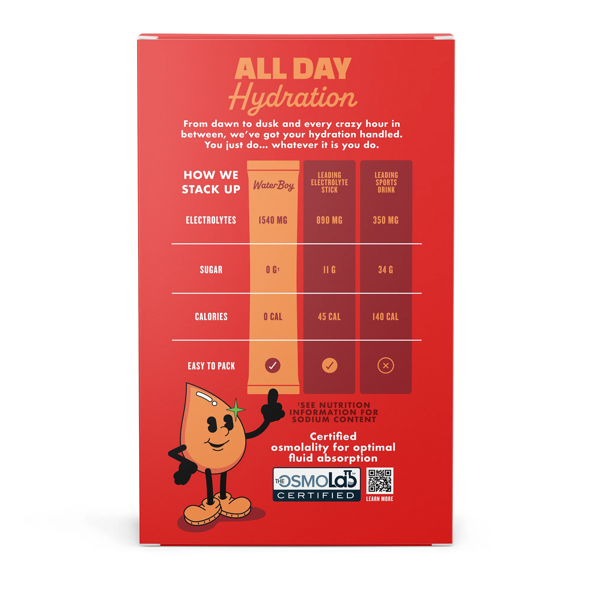 Waterboy Daily Hydration Electrolyte Drink Mix - 12 Sticks (Watermelon)