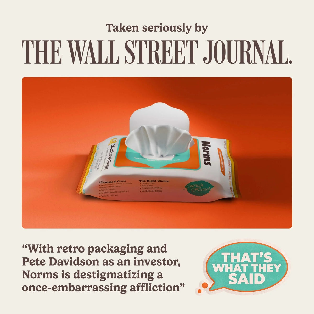 Norms Medicated Hemorrhoid Wipes with Witch Hazel and Aloe