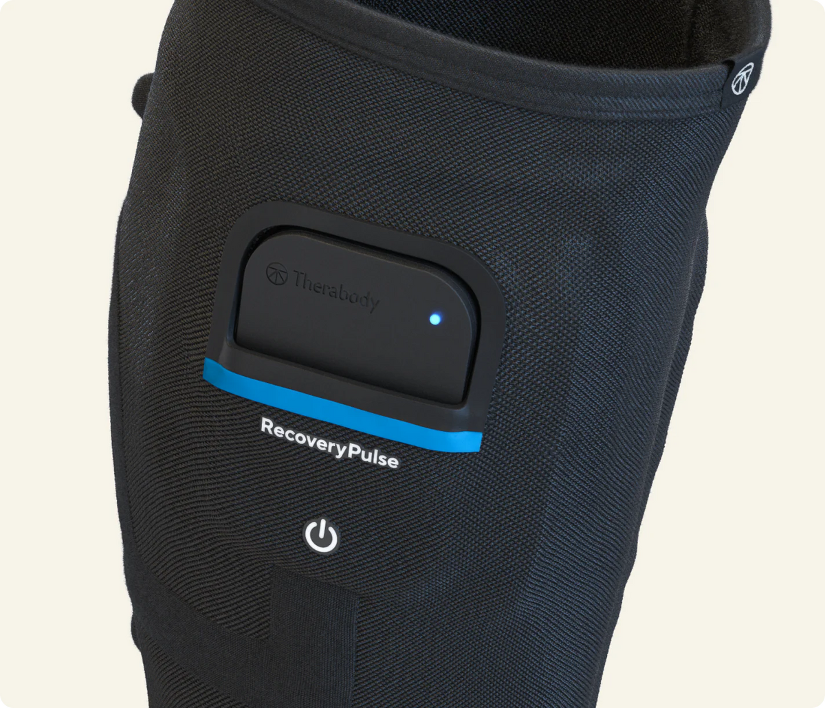 Therabody RecoveryPulse Calf wearable recovery system with integrated controls