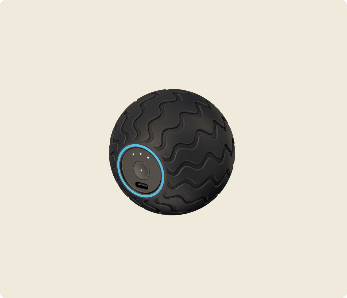 Side view of Therabody WaveSolo vibration therapy ball for deep tissue massage