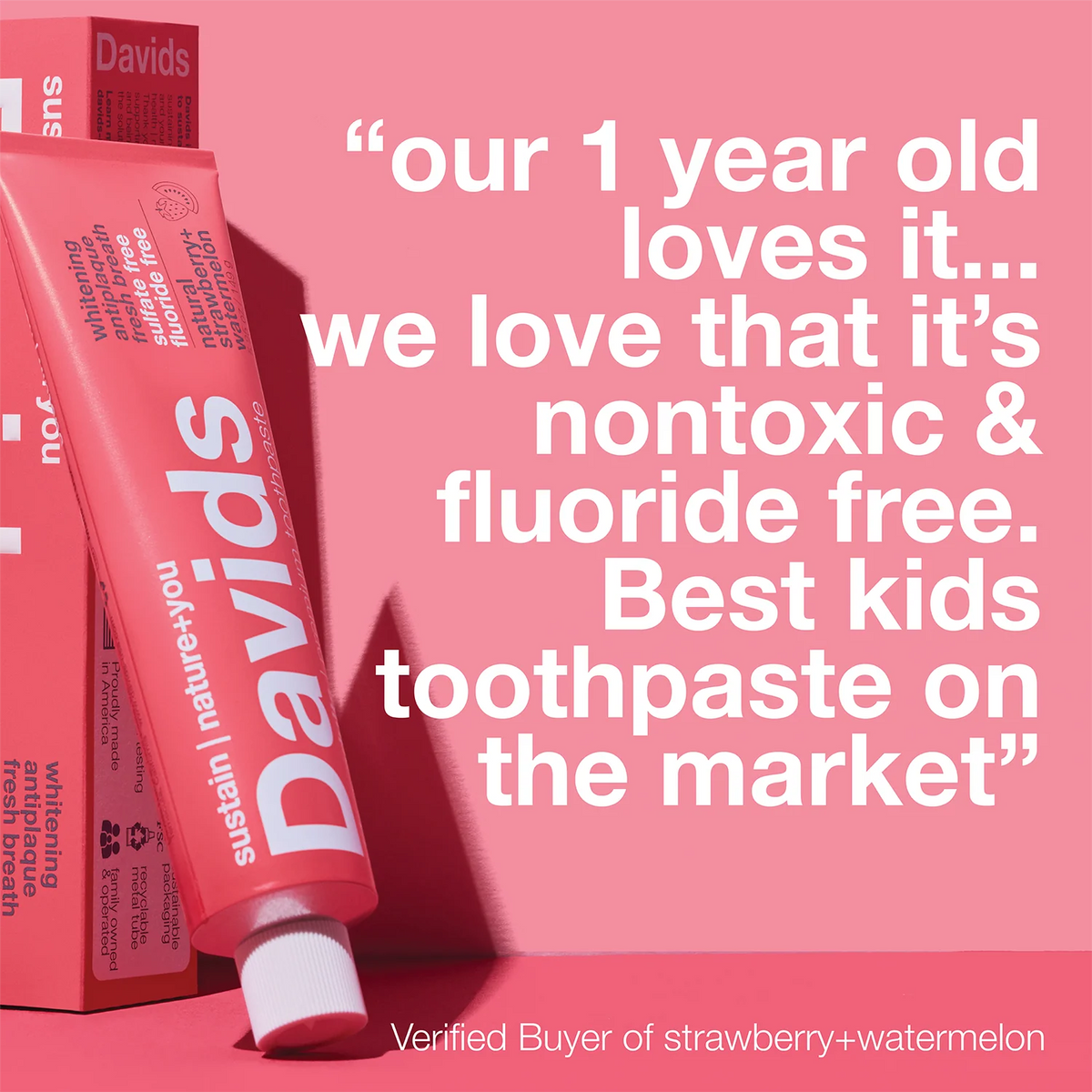 Davids Kids + Adults Premium Toothpaste (Strawberry Watermelon)