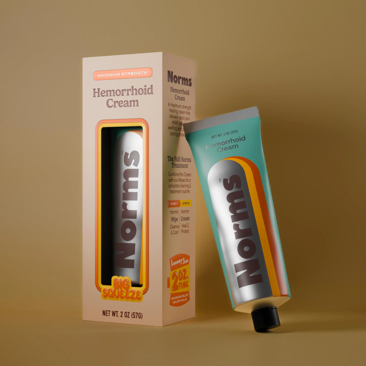 Norms Hemorrhoid Treatment Cream, Max Strength 5% – Big Squeeze 2oz Tube