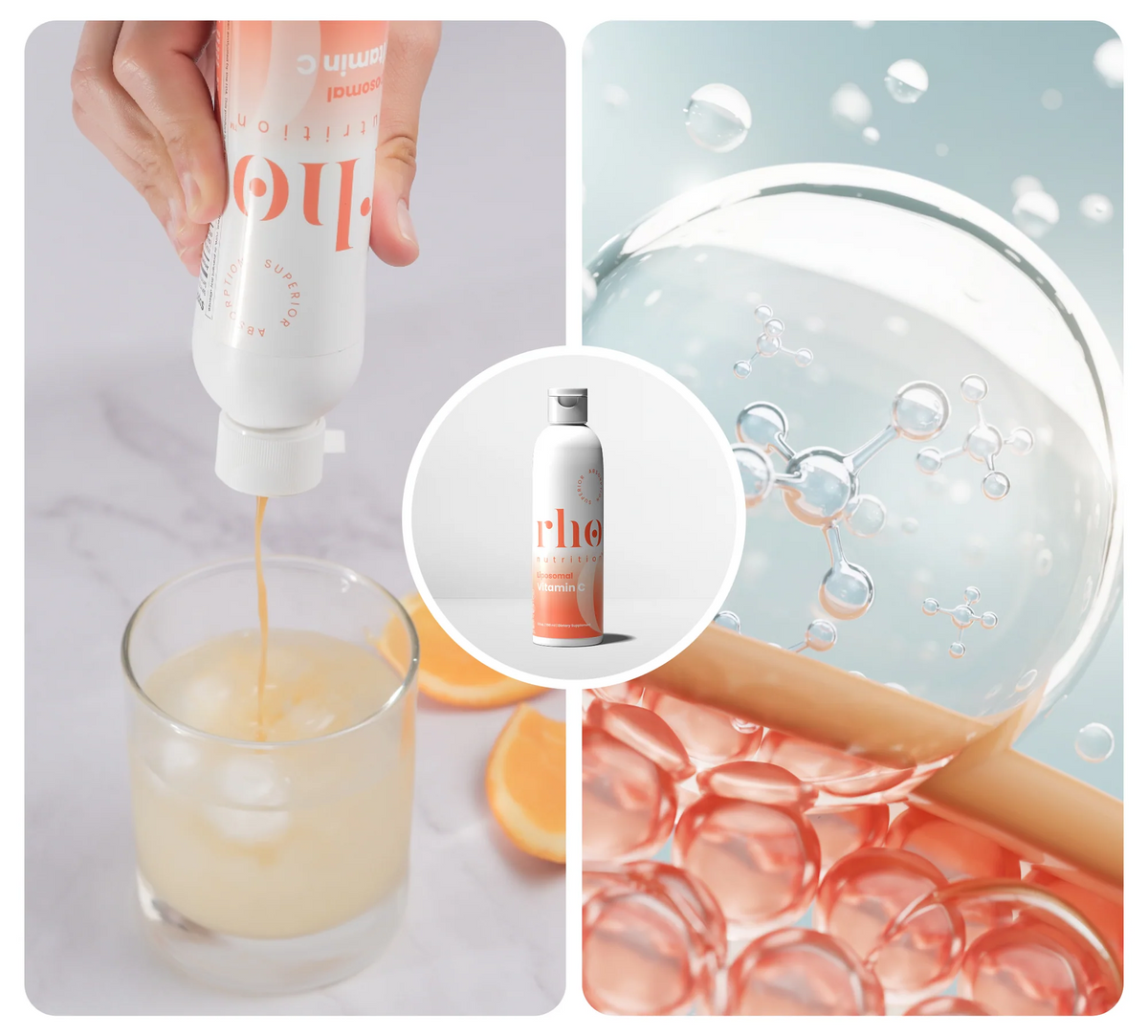 Rho Nutrition Liposomal Vitamin C mixed with water