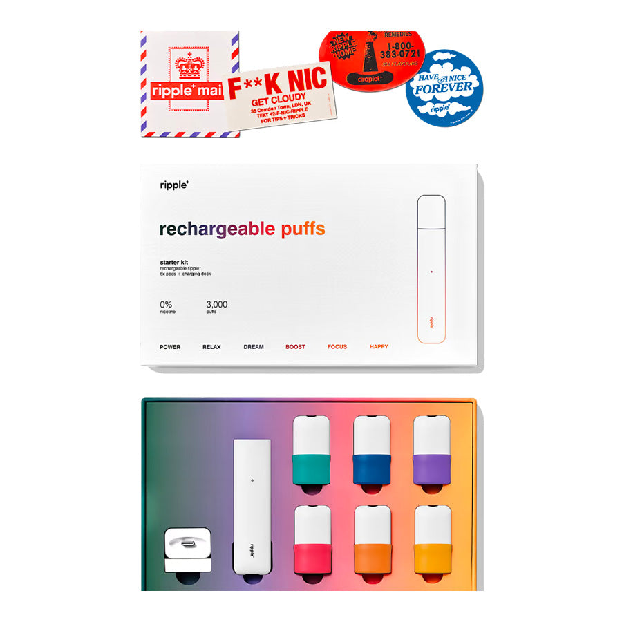 ripple⁺ POD Starter Kit (1x Device + 6x Aroma PODs)