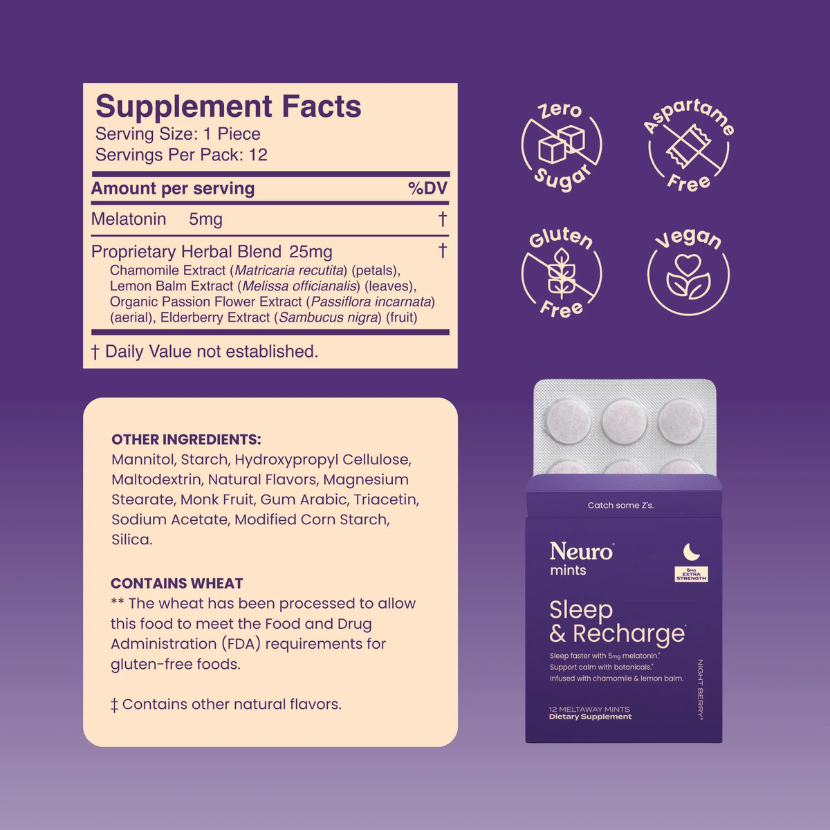 Neuro Extra Strength Sleep & Recharge™ Meltaway Mints (5mg)