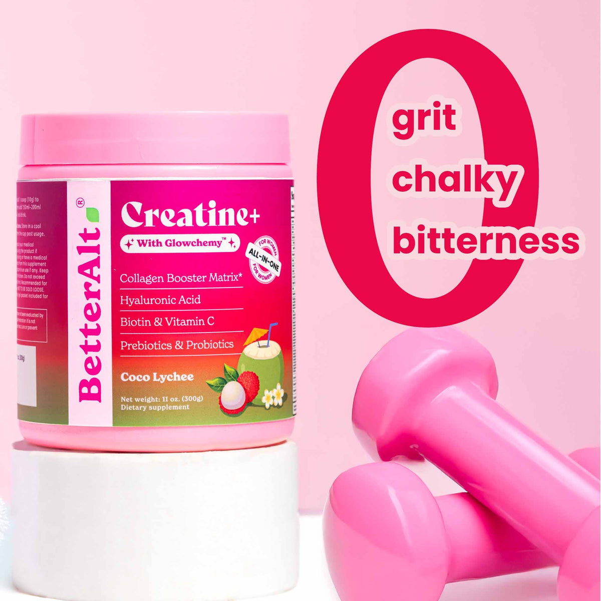 BetterAlt Creatine+ with Glowchemy™ - All in One Formula for Women (Mango Passion)