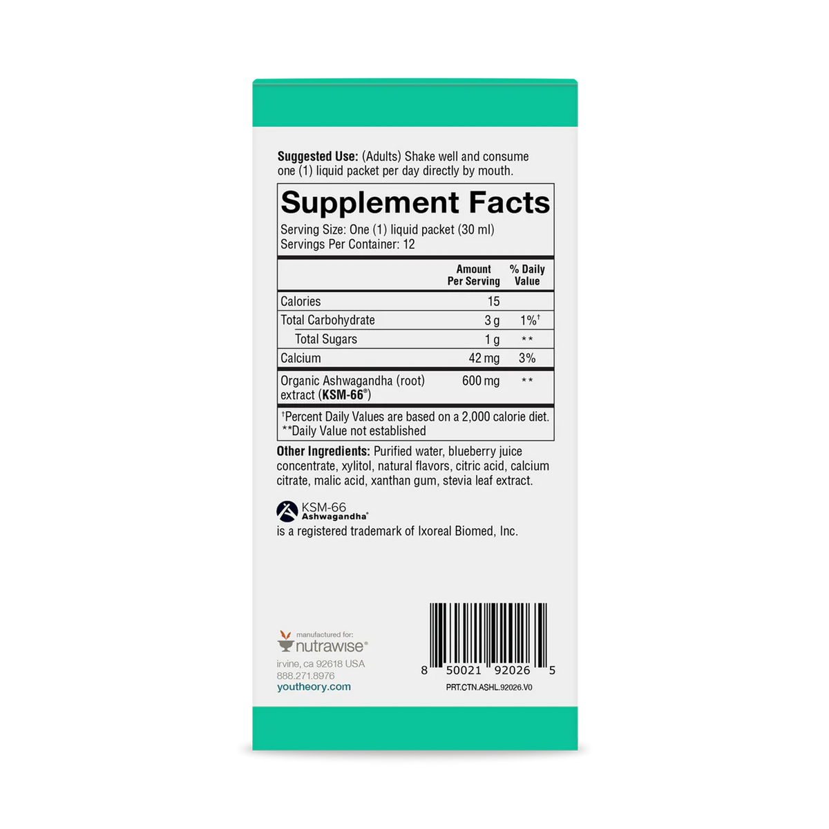Youtheory® Ashwagandha Liquid (600mg) Stress Support Supplement