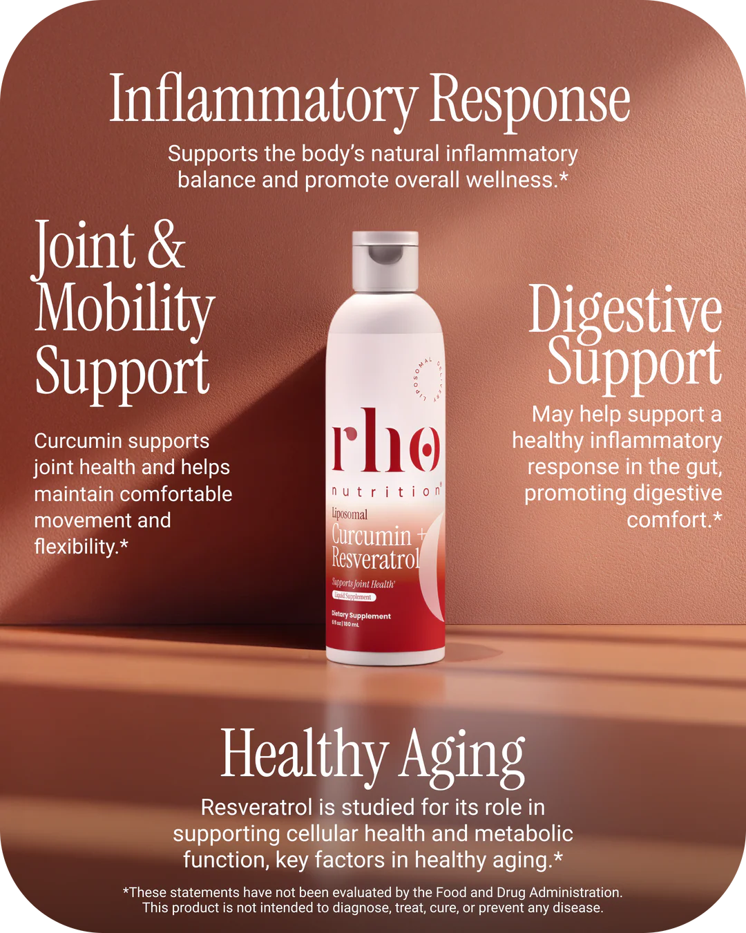 Rho Nutrition Curcumin + Resveratrol supports healthy inflammatory response and joint mobility