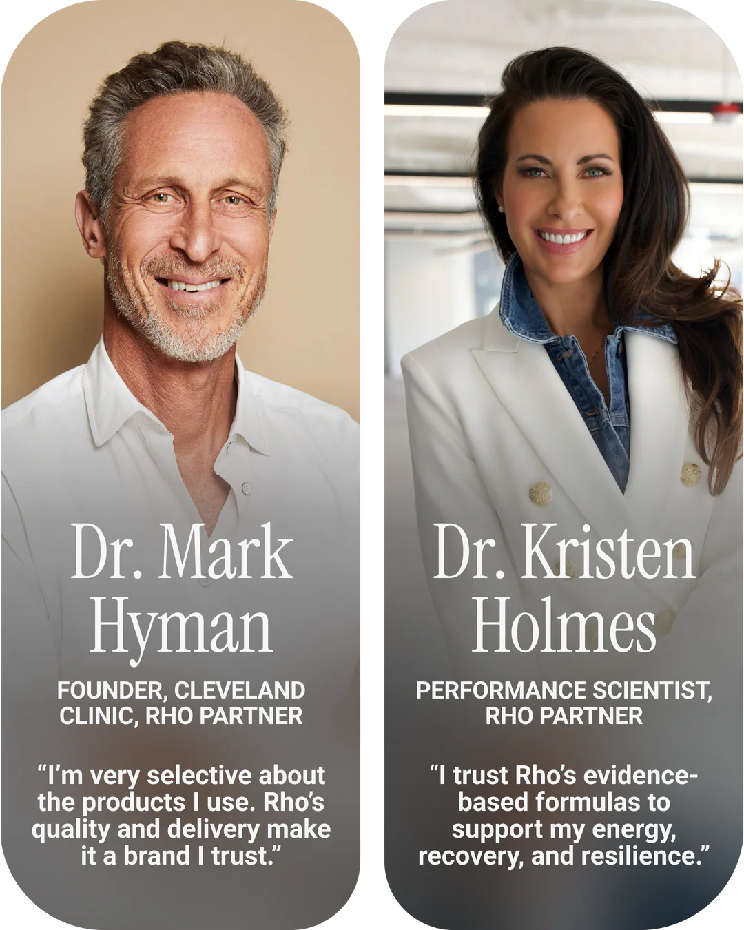 Dr. Mark Hyman and Dr. Kristen Holmes for Rho Nutrition