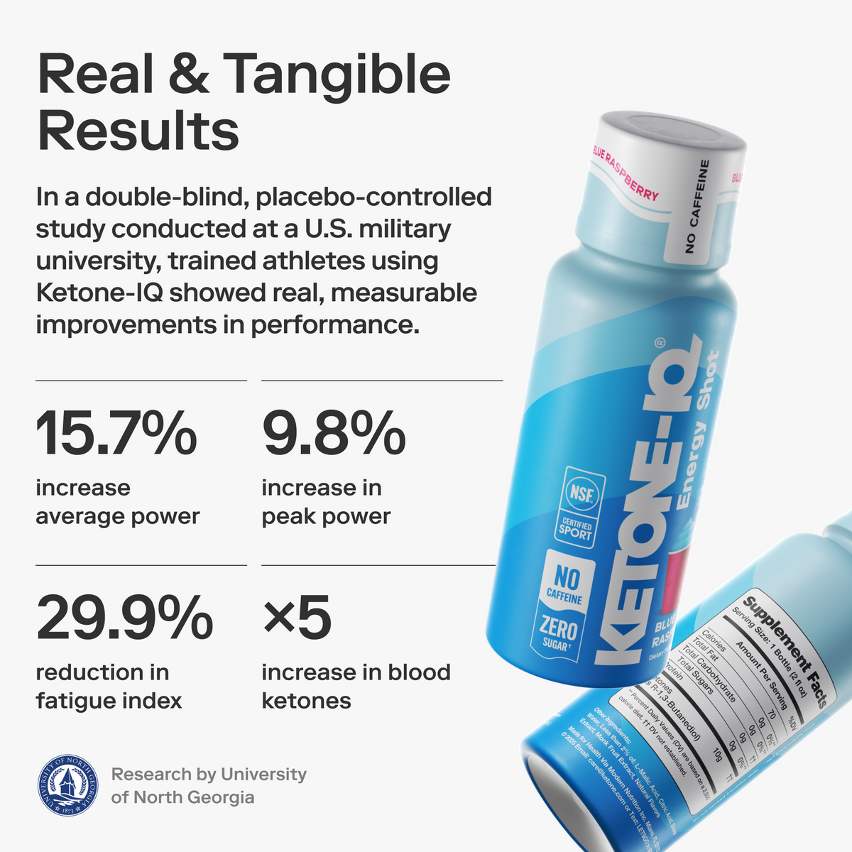 Ketone-IQ No Caffeine High Performance Energy Shot (Blue Raspberry)