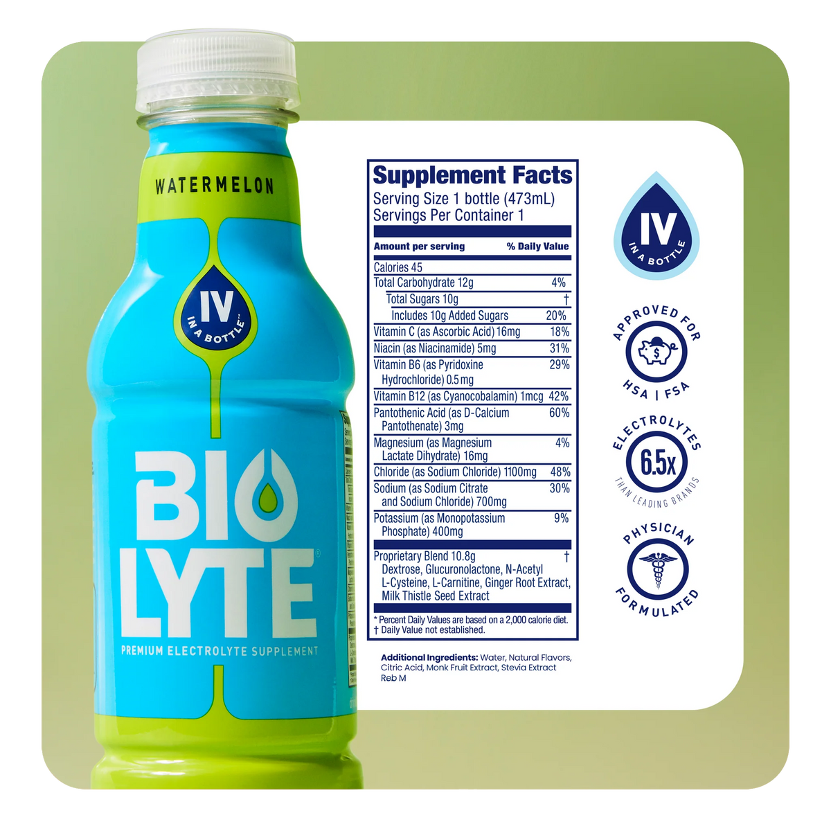 BIOLYTE® Hydration Electrolyte Drink (Watermelon)