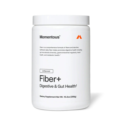 Momentous Fiber+ Prebiotic Fiber Powder (30 Serving Jar) - NSF Certified For Sport (Unflavored)