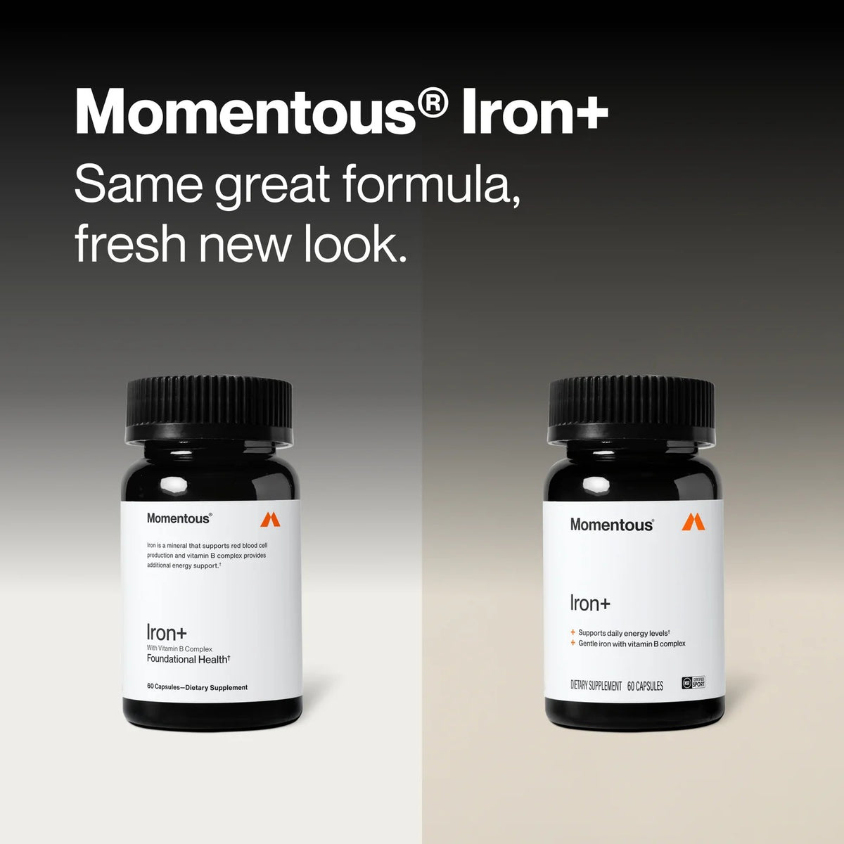 Momentous Iron+ with Vitamin C & B Complex, Ferrochel Iron | 60 Capsules