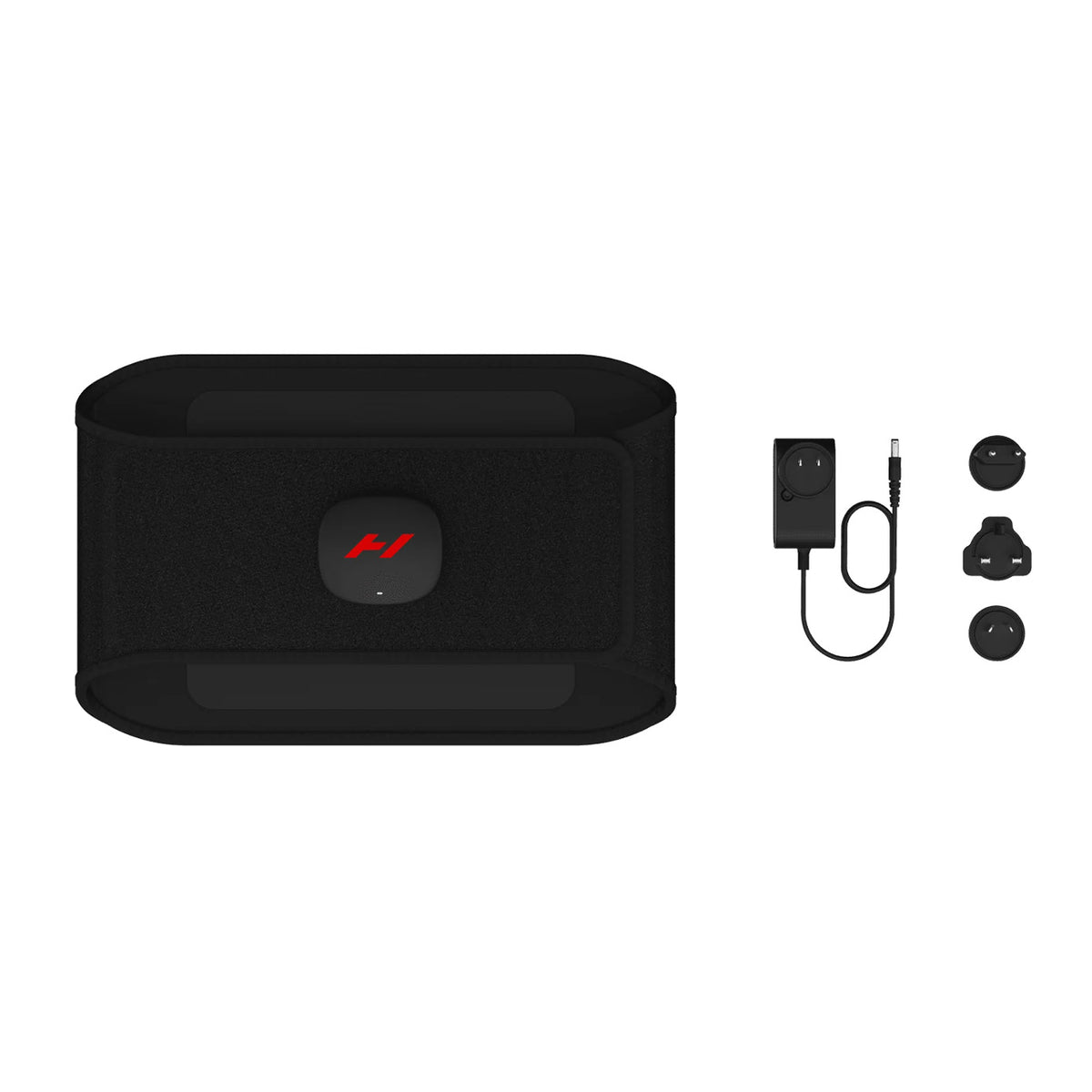 Hyperice Venom 2 Back Heated Massage Wrap with charging cable and attachments