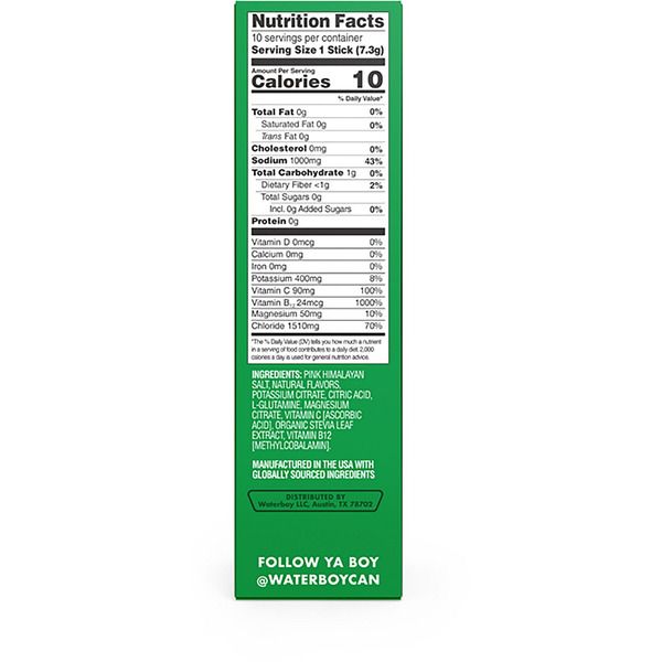 Waterboy Workout Hydration Electrolyte Drink Mix - 10 Sticks (Frozen Cherry Bomb)