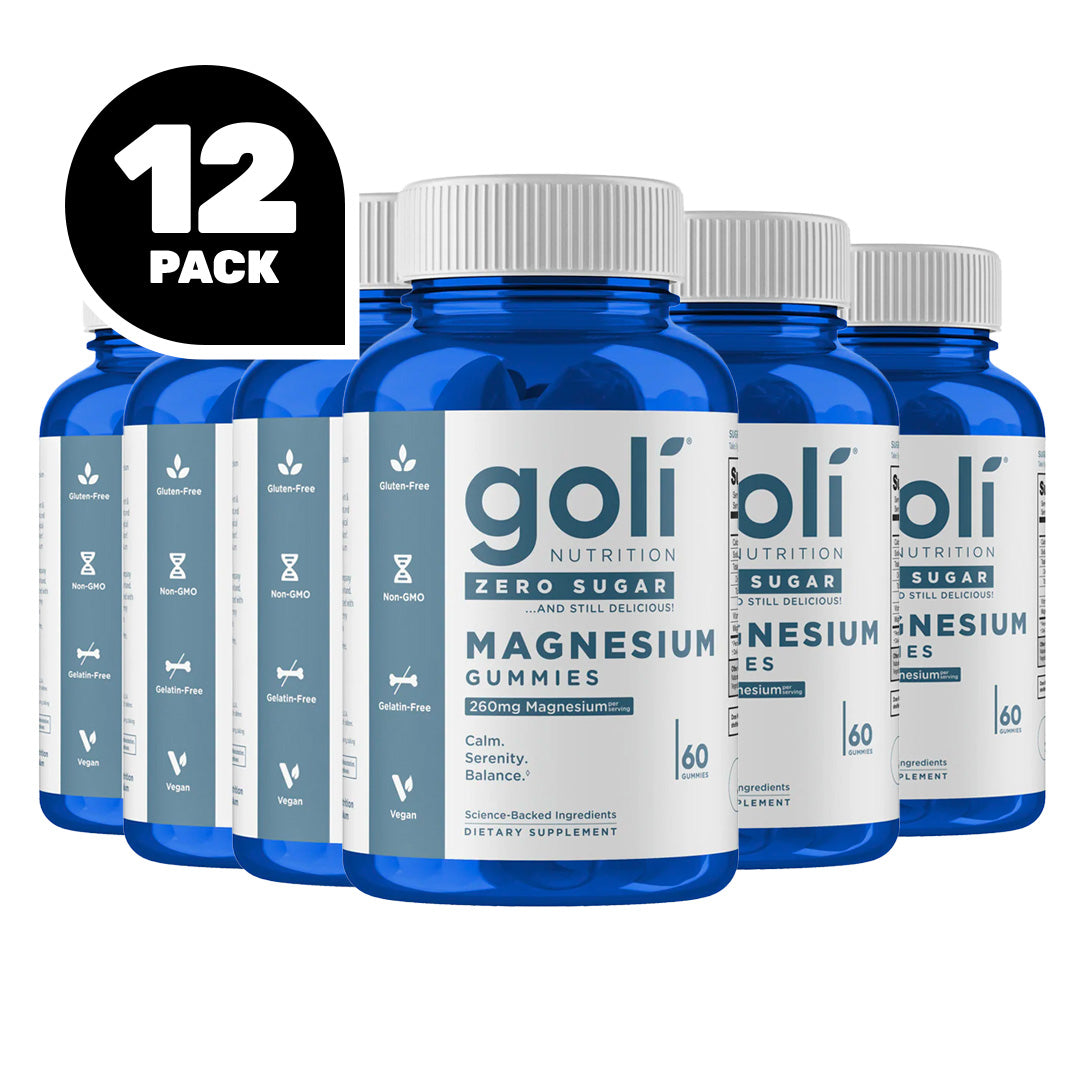  Goli Magnesium Gummies zero sugar dietary supplements (12 Pack)
