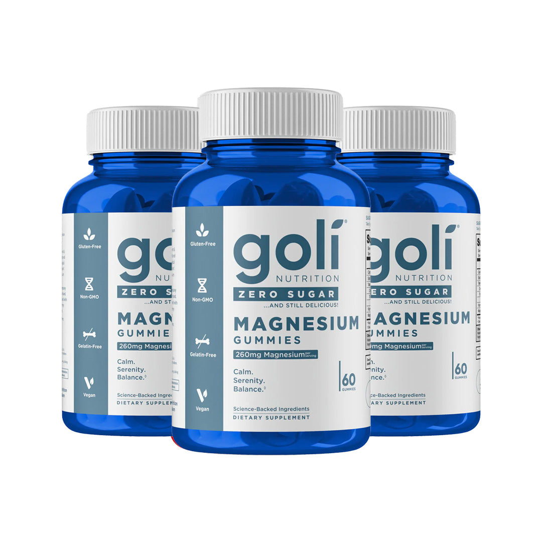  Goli Magnesium Gummies zero sugar dietary supplements (3 Pack)
